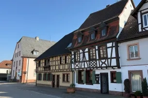Blick auf Fachwerkhäuser